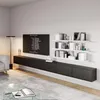 A modern living room with a wall-mounted TV and shelving unit. Náhled obrázku produktu