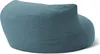 A teal beanbag chair is shown from the side against a white background. Produktbild-Vorschau