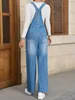 Damen-Jeans-Latzhose – Verstellbare Schulterträger, weites Produktbild-Vorschau 4