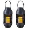 2x LED Solar Laterne mit flackernder LED Kerze Solarlaterne Produktbild-Vorschau 1
