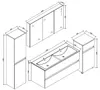 Doppelwaschtisch + Unterschrank 120 cm montiert weiß Produktbild-Vorschau 6