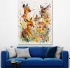 Abstrakte Rehe im bunten Wald Leinwandbild Wandbild Produktbild-Vorschau 2