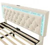 Letto imbottito 160x200 cm con testiera LED, porte USB e Anteprima dell’immagine prodotto 16