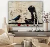 Wanddeko 80x60 cm - Banksy - Mädchen - Straßenkunst - Vogel Produktbild-Vorschau 7