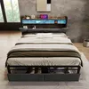 Letto imbottito 140x200 con testiera contenitore, Anteprima dell’immagine prodotto 19