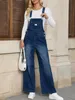 Damen-Jeans-Latzhose – Verstellbare Schulterträger, weites Produktbild-Vorschau 3