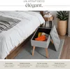 Banc avec coffre de rangement aspect lin RANYA - gris clair Voir les images du produit 3