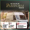 A van is parked on a street with promotional text and logos overlaid. Produktbild-Vorschau