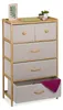 Relaxdays Kommode 5 Schubladen Bambus Beige-Hellbraun Produktbild-Vorschau 4