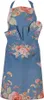 Clayre & Eef Küchenschürze 70x85 cm Blau Baumwolle Blumen Produktbild-Vorschau 3