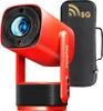 A red mini projector and its black carrying case are shown against a white background. Náhled obrázku produktu