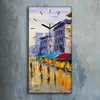 Wandkunst Leinwand Bild Uhr 30x60 Gemälde Abstrakte Stadt Produktbild-Vorschau 2