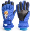 A pair of blue children's winter gloves with a space-themed design. Produktbild-Vorschau