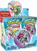 A display box of Pokémon trading card game booster packs, featuring characters and the Pokémon logo. Voir les images du produit