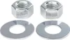 Two nuts and two washers are arranged on a white background. Produktbild-Vorschau