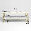 Moderne Couchtisch Weiß Marmor mit Stauraum - Sofatisch Produktbild-Vorschau 3