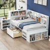 MODFU Lit Enfant 208x146x91 cm - Lit Combiné Avec Tiroirs Voir les images du produit 2
