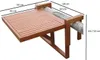 A diagram showing the dimensions of a wooden balcony table. Produktbild-Vorschau