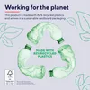 Marketing image showing crumpled plastic bottles arranged in a recycling symbol, with text about recycled materials and sustainable packaging. Produktbild-Vorschau