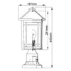 Sockelleuchte Aluminium Glas E27 IP44 44,5 cm Schwarz Produktbild-Vorschau 5