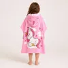 Strandtuch-Poncho für Kinder mit Kapuze - Einhorn Rosa, 150 Produktbild-Vorschau 5