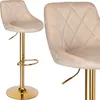 Cydro Gold Beige Velvet Barhocker Produktbild-Vorschau 1