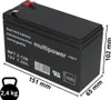 Multipower Blei-Akku MP7.2-12B 12V 7,2Ah mit Ladegerät, VdS Produktbild-Vorschau 2