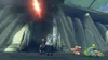 Characters from a video game stand in front of a large, imposing structure with a fiery object in the sky. Produktbild-Vorschau