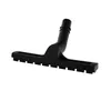 A black vacuum cleaner attachment with a wide, flat head and a ribbed bottom, angled upwards to a hose connector, isolated on a white background. Produktbild-Vorschau