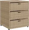 vidaXL Gartenschrank Beige 55x59x69 cm Poly Rattan Produktbild-Vorschau 1