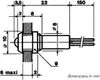 Technical drawing of an LED indicator light with dimensions. Voir les images du produit