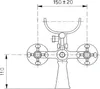 A technical drawing of a faucet with dimensions indicated. Náhľad obrázku produktu