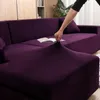 (Fialový) Potah na pohovku ve tvaru L, 2-dílný plyšový Náhled obrázku produktu 7