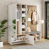 A modern entryway furniture set including a wardrobe, shoe cabinet, and bench. Produktbild-Vorschau