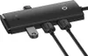 A black USB hub with multiple ports and cables attached, shown from a slightly elevated angle against a white background. Voir les images du produit