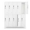 A white metal locker unit with 10 compartments, some doors are open. Anteprima dell’immagine prodotto