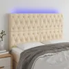 vidaXL LED Kopfteil Creme 160x7x118/128 cm Stoff -  Kopf- & Produktbild-Vorschau 8