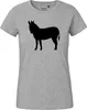 Huuraa Damen T-Shirt Esel Silhouette XXL Sport Grey Bio Produktbild-Vorschau 2