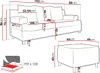 Diagram showing the dimensions of a sofa and an ottoman. Náhled obrázku produktu