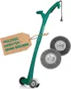 A green electric garden tool with two wire brushes and a tag. Anteprima dell’immagine prodotto
