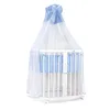 Waldin Babybett Holz, Blau (Stoff), Weiß (Holz) – 7in1 Produktbild-Vorschau 1