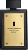 A black bottle of Antonio Banderas The Golden Secret Eau de Toilette for men with a gold plaque featuring a keyhole and text. Produktbild-Vorschau