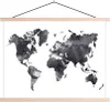 MuchoWow® Textilposter Weltkarte - Aquarell - Schwarz - Produktbild-Vorschau 1