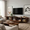 Lowboard LEILA aus Massivholz 220 cm, Kastanie Finish - TV Produktbild-Vorschau 3
