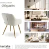 Chaise MARILYN rembourrée en velours côtelé - crème/or, par Voir les images du produit 7