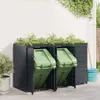 vidaXL Carrello portarifiuti per 3 contenitori antracite Anteprima dell’immagine prodotto 4