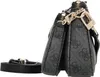 A close-up side view of a black and gray patterned handbag with gold chain accents. Anteprima dell’immagine prodotto