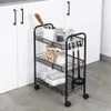 Chariot à roulettes en métal noir à 3 niveaux pour la Voir les images du produit 7