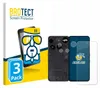 The image shows the packaging for a screen protector product, along with the product itself and a phone. Produktbild-Vorschau