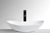 A white oval sink with a black faucet against a light gray and white background. Náhľad obrázku produktu